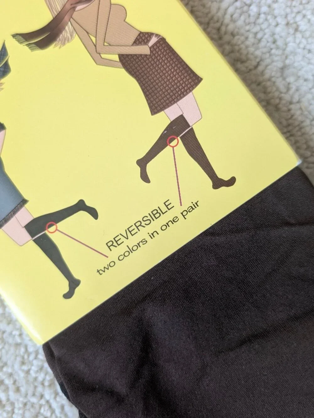 NEW Spanx Reversible Black or Brown Coolmax Two Timin' Trouser Socks Women's nwt